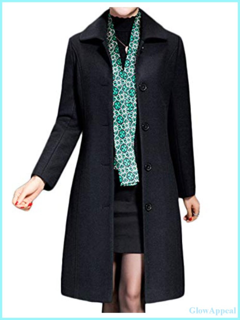 Women's Wool Trench Coat Winter Long Thick Overcoat